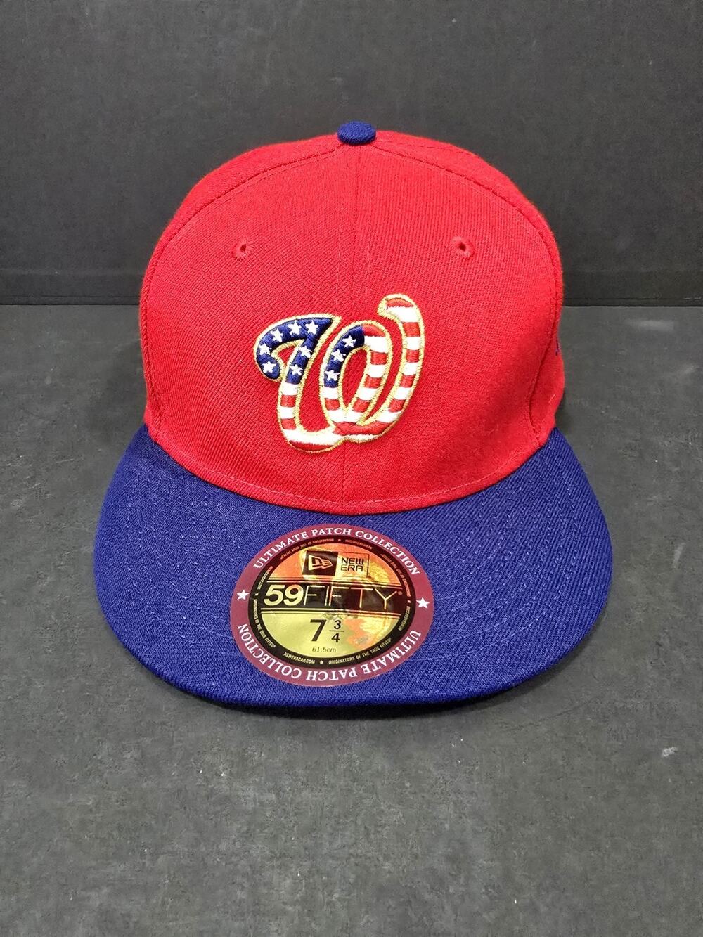 New Era 59FIFTY Washington Nationals Hat 7 3/4 USA Flag Underbrim Ultimate Patch